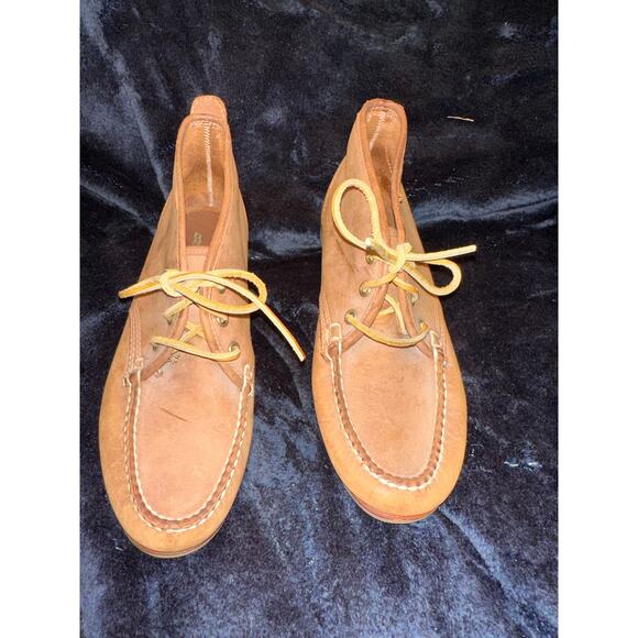 VINTAGE 80's SPERRY TOPSIDER LEATHER ANKLE BOOT BOAT SHOE MOCCASINS 7.5 - Picture 2 of 6